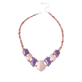 Jay King Sterling Silver Pink Opal & Purple Phosphosiderite Necklace 18"
